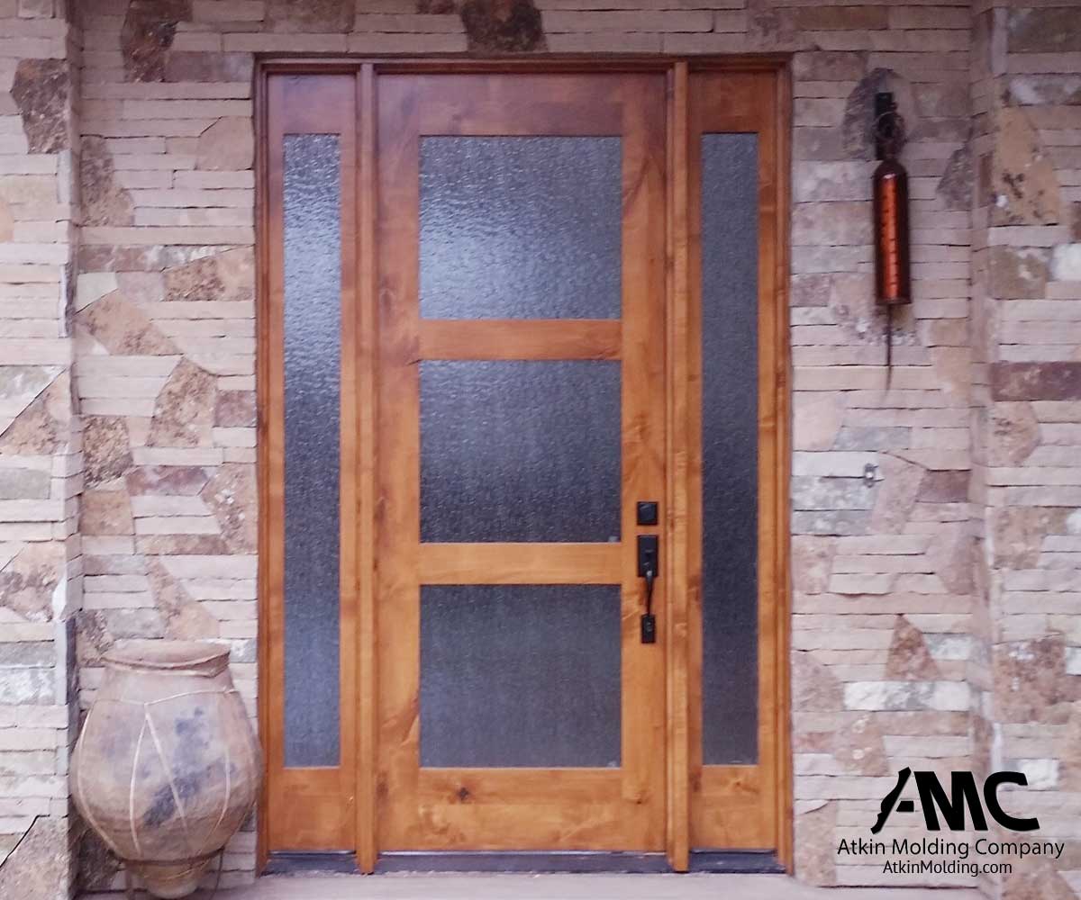 custom hardwood single front door