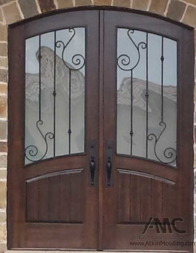 Double custom hardwood door